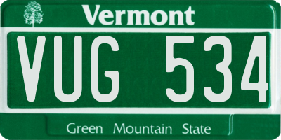 VT license plate VUG534