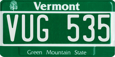 VT license plate VUG535