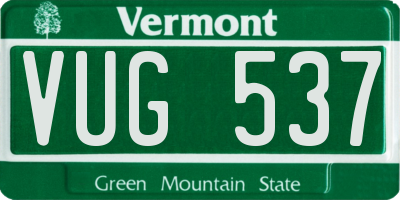 VT license plate VUG537