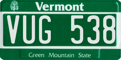 VT license plate VUG538