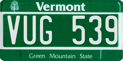 VT license plate VUG539