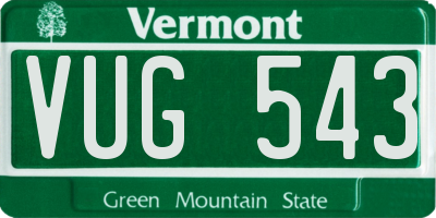 VT license plate VUG543