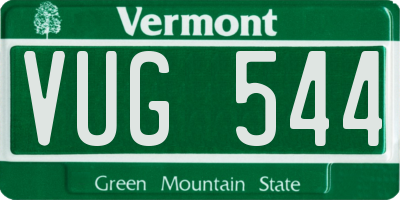 VT license plate VUG544