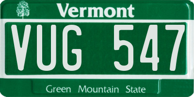VT license plate VUG547