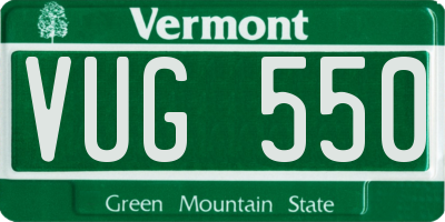 VT license plate VUG550