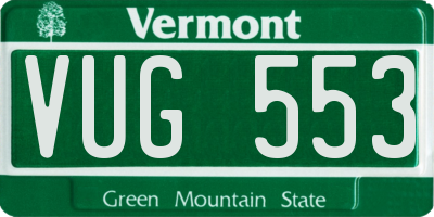 VT license plate VUG553