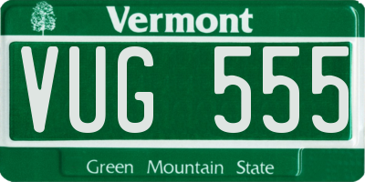 VT license plate VUG555