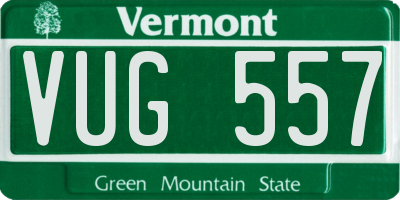 VT license plate VUG557