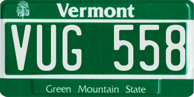 VT license plate VUG558