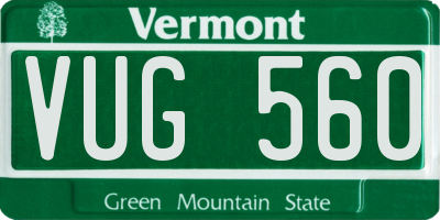 VT license plate VUG560