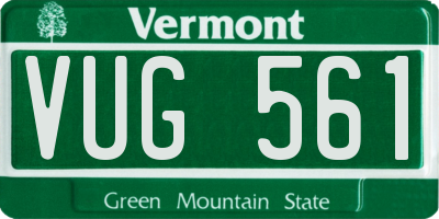 VT license plate VUG561