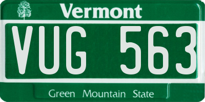 VT license plate VUG563