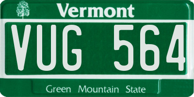 VT license plate VUG564