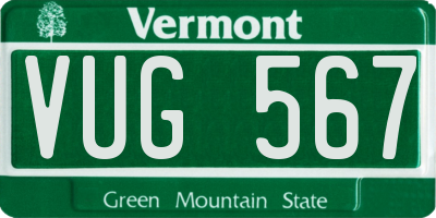 VT license plate VUG567