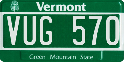 VT license plate VUG570