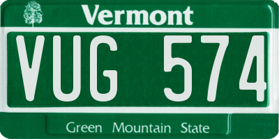 VT license plate VUG574