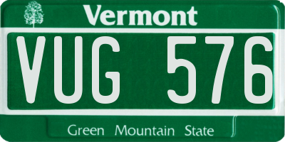 VT license plate VUG576