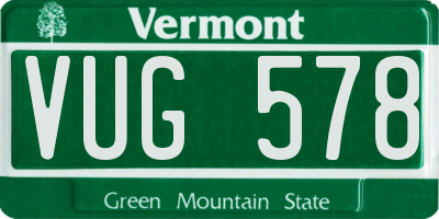VT license plate VUG578