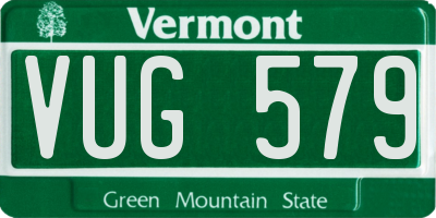 VT license plate VUG579