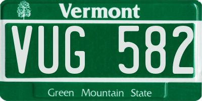 VT license plate VUG582