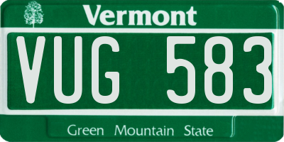 VT license plate VUG583