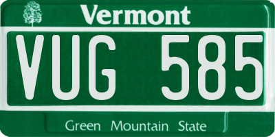 VT license plate VUG585