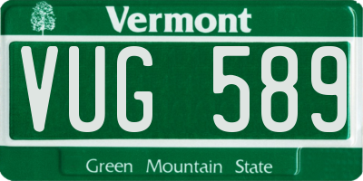 VT license plate VUG589