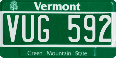 VT license plate VUG592