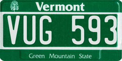 VT license plate VUG593