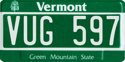 VT license plate VUG597