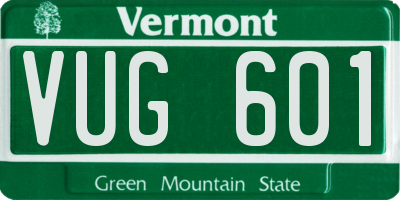 VT license plate VUG601