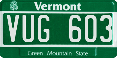 VT license plate VUG603