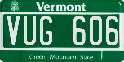 VT license plate VUG606