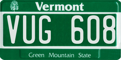 VT license plate VUG608