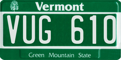 VT license plate VUG610