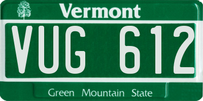 VT license plate VUG612