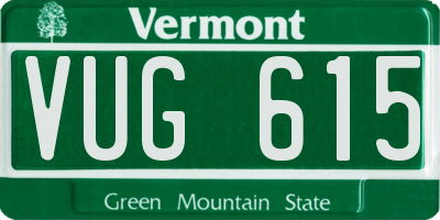 VT license plate VUG615