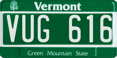VT license plate VUG616