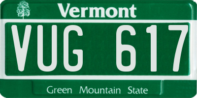 VT license plate VUG617