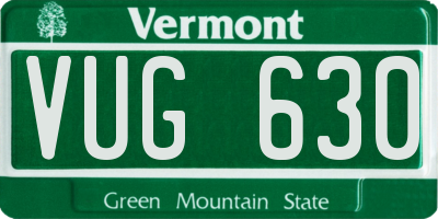 VT license plate VUG630