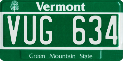 VT license plate VUG634