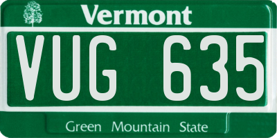 VT license plate VUG635