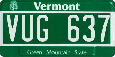 VT license plate VUG637