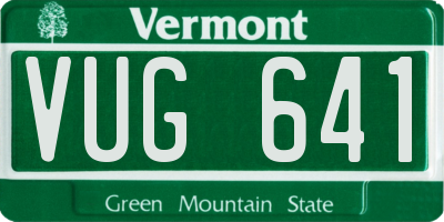 VT license plate VUG641