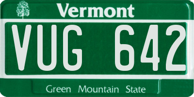 VT license plate VUG642