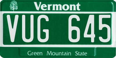 VT license plate VUG645