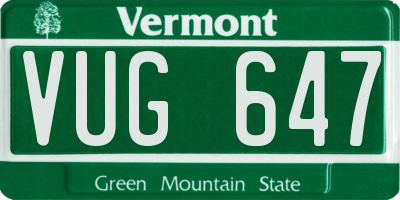 VT license plate VUG647