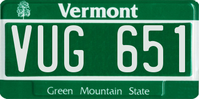 VT license plate VUG651