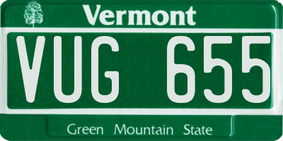 VT license plate VUG655