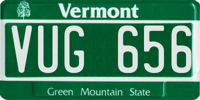VT license plate VUG656